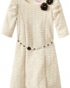 Bloome Girls 7-16 Knit Dress with Belt, Ivory, 14