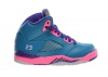 Nike (Ps) Little Kids Girls Jordan 5 Retro Basketball Shoes, Blue, 11 M Us