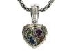 Balissima By Effy Collection Sterling Silver and 18k Yellow Gold 1.00 cttw Multicolor Heart Pendant Necklace