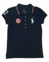 Ralph Lauren Girl's Olympic London Polo Shirt Navy M