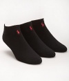 Polo Ralph Lauren Men's Cushioned Athletic Socks, 3-Pack - Black