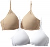 Maidenform Girls 7-16 2 Pack Molded Triangle Bra, Nude/White, 34A