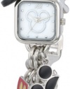 Disney Women's MK2059 Mickey Mouse Mother-of-Pearl Dial Charm Bracelet Watch