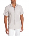 Perry Ellis Men's Short Sleeve Slim Bold Fine Stripe Shirt