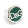 new season & authentic - designer/brand: DOLCE & GABBANA D&G style/model: DJ0061 color: SILVER/GREEN size: 8.25 FASHION EXCLUSIVE & STYLISH RING