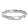 Rhodium Plated Sterling Silver Wedding & Engagement Ring Clear Swarovski Crystal Eternity Band 2MM ( Size 3 to 10)
