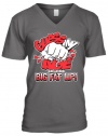 Guess My Age And Win A Big Fat Lip! Funny Old Age Mens V-Neck T-shirt