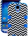 myLife (TM) Sky Blue - Chevron Design (3 Piece Hybrid) Hard and Soft Case for the Samsung Galaxy S4 Fits Models: I9500, I9505, SPH-L720, Galaxy S IV, SGH-I337, SCH-I545, SGH-M919, SCH-R970 and Galaxy S4 LTE-A Touch Phone (Fitted Front and Back Solid Cov