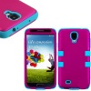 myLife (TM) Pink and Sky Blue - Smooth Color Design (3 Piece Hybrid) Hard and Soft Case for the Samsung Galaxy S4 Fits Models: I9500, I9505, SPH-L720, Galaxy S IV, SGH-I337, SCH-I545, SGH-M919, SCH-R970 and Galaxy S4 LTE-A Touch Phone (Fitted Front and 