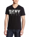 DKNY Jeans Men's Short Sleeve Iconic Billboard V-Neck Tee