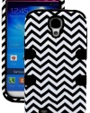myLife (TM) Black - Chevron Design (3 Piece Hybrid) Hard and Soft Case for the Samsung Galaxy S4 Fits Models: I9500, I9505, SPH-L720, Galaxy S IV, SGH-I337, SCH-I545, SGH-M919, SCH-R970 and Galaxy S4 LTE-A Touch Phone (Fitted Front and Back Solid Cover 