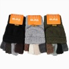 Elma Men's Wool Knitted Convertible Winter Fingerless Driving Gloves Mitten with Fold Back Pocket