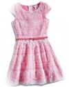 GUESS Kids Girls Little Girl Butterfly Lace Dress, PINK (3T)