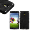 myLife (TM) Black - Carbon Fiber Design (3 Piece Hybrid) Hard and Soft Case for the Samsung Galaxy S4 Fits Models: I9500, I9505, SPH-L720, Galaxy S IV, SGH-I337, SCH-I545, SGH-M919, SCH-R970 and Galaxy S4 LTE-A Touch Phone (Fitted Front and Back Solid C
