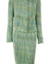 Women's Tweed Dress & Zipper Jacket Set (4, Jasper Blue)