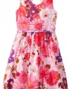Bloome Girls 7-16 Floral Print Dress with Belt, Pink/Multi, 8