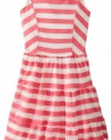 Bloome Girls 7-16 Striped Textured Knit Dress, Coral, 10