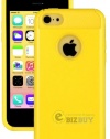 myLife (TM) Bright Sun Yellow Style 2 Layer (Hybrid Flex Gel) Grip Case for New Apple iPhone 5C Touch Phone (External Single Piece Full Body Defender Armor Rubberized Shell + Internal Gel Fit Silicone Flex Protector + Lifetime Waranty + Sealed Inside myLi