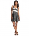 Jessica Simpson Women's Amber Floral Jacquard with Tie Dye Dress, Jet Black Combo, Small