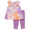 Carter's Baby Girls Sleeveless Top & Legging Pants Set - Lavender/Orange Floral (Size 6 Months)