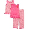 Carters Infant Girls 3 Piece Pajama Set, Neon Pink Floral Print, 18 Months