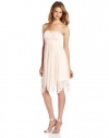 Sequin Hearts by My Michelle Juniors Strapless Car Wash Hem Dress with Jewel Neckline, Blush, Large