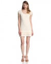 Jessica Simpson Women's Cap Sleeve Tier Ruffle Hem Dress, Cream Pink, 12