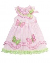 Rare Editions Baby-Girls Butterfly Gingham Seersucker Dress 12M (E174214)