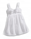 GUESS Kids Girls Baby Girl Eyelet Dress (12-24m), WHITE (18M)