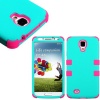 myLife (TM) Teal and Pink - Smooth Color Design (3 Piece Hybrid) Hard and Soft Case for the Samsung Galaxy S4 Fits Models: I9500, I9505, SPH-L720, Galaxy S IV, SGH-I337, SCH-I545, SGH-M919, SCH-R970 and Galaxy S4 LTE-A Touch Phone (Fitted Front and Back