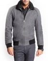 GUESS Essential Wool Bomber Jacket with Piping