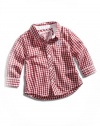 GUESS Kids Baby Boy Long-Sleeve Roll-Up Gingham Shirt (12-24m), CHECK (24M)