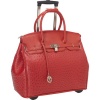 Ricardo Beverly Hills Luggage Ostrich Print Fashion Rolling Business Tote, Cerise, One Size
