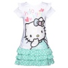 Hello Kitty Little Girls 5 White Green Dot 2pc Top Skirt Outfit