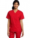 Dickies Scrubs Women's Classic V-neck Top, True Red, 4X-Large
