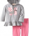 Kids Headquarters Baby-girls Infant Hoody with Pull On Pants, Gray, 24 Months