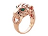 Effy Collection Panther 14k Pink Gold Diamond Emerald Ring