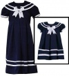 Rare Editions Little Girl 4 Navy Blue Nautical 2 Pc Dress Outfit Set