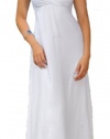 1 World Sarongs Womens Lined Long Summer Embroidered Dress White