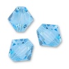 40 Aquamarine Bicone Swarovski Crystal Beads 5301 4mm