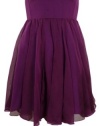 Guess Women's Iridescent Strapless Chiffon Dress (0, Purple)
