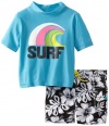 Carter's Baby-Boys Infant Surf Rash Guard Set, Turquoise, 12 Months