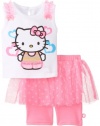 Hello Kitty Baby Baby-Girls Infant 2 Piece Short Set with Pink Neon Screenprint, Sugar Plum/Black, 18 Months