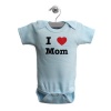 I Love Mom Baby One Piece Baby Body Suits in Color Blue