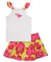 Carters Baby Girls 2-Piece Tank Top & Skort Set, Pink & Red Floral, 9M