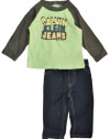 Calvin Klein Baby-Boys Infant Top with Jeans, Green, 18 Months