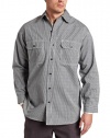 Key Apparel Men's Long Sleeve Button Front Hickory Stripe Logger Shirt