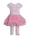 Bonnie Jean Girls Heart Tutu Dress & Leggings 2T (R21414)