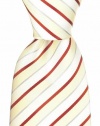 Neckties By Scott Allan Men's Striped Tie - Champagne Burgundy