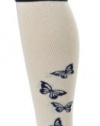 PACT Women's Cream Butterfly Knee Sock